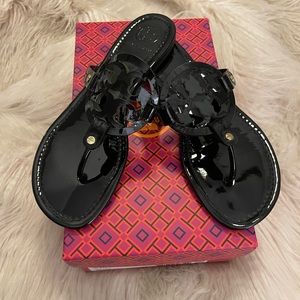 TORY BURCH MILLER Patten leather size 10 black sandals